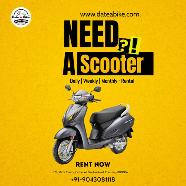 scooter rental near your hotel in chennai